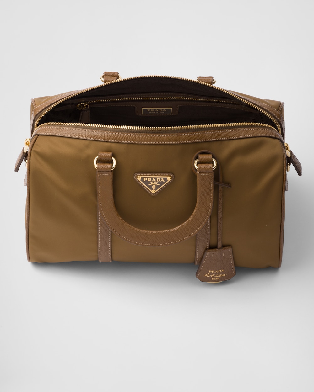 Prada Re-Edition 1978 Medium Re-Nylon and Saffiano Leather Top-Handle Bag - Image 3